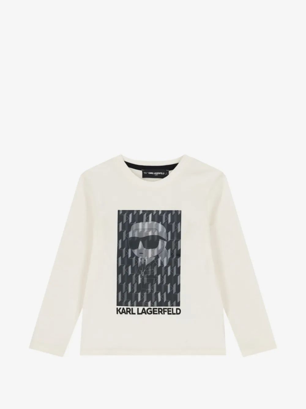 Karl Lagerfeld Kids 그래픽 프린트 롱슬리브 티셔츠