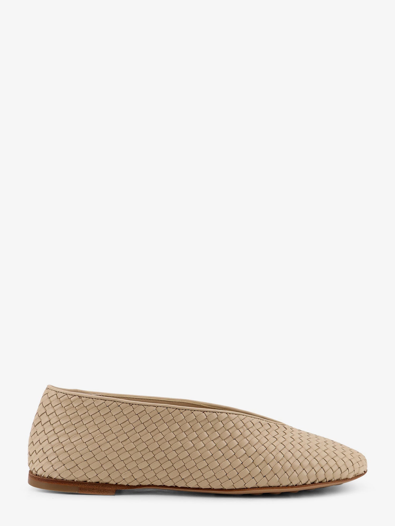 BOTTEGA VENETA 로사 플랫 가죽 발레리나 인트레치아토 모티프