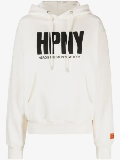 HERON PRESTON 로고 프린트 면 후드티