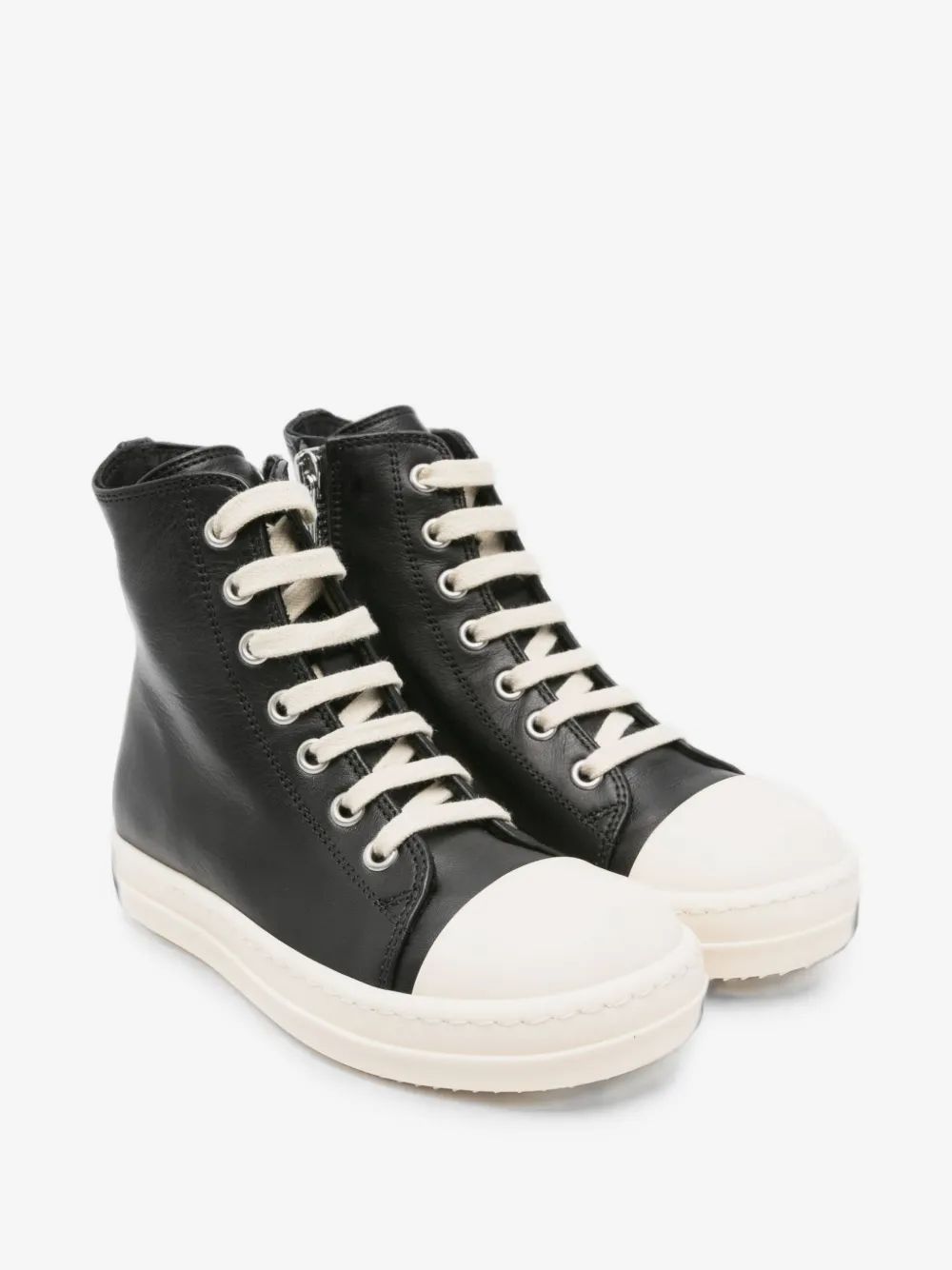 Rick Owens Kids 하이탑 가죽 스니커즈