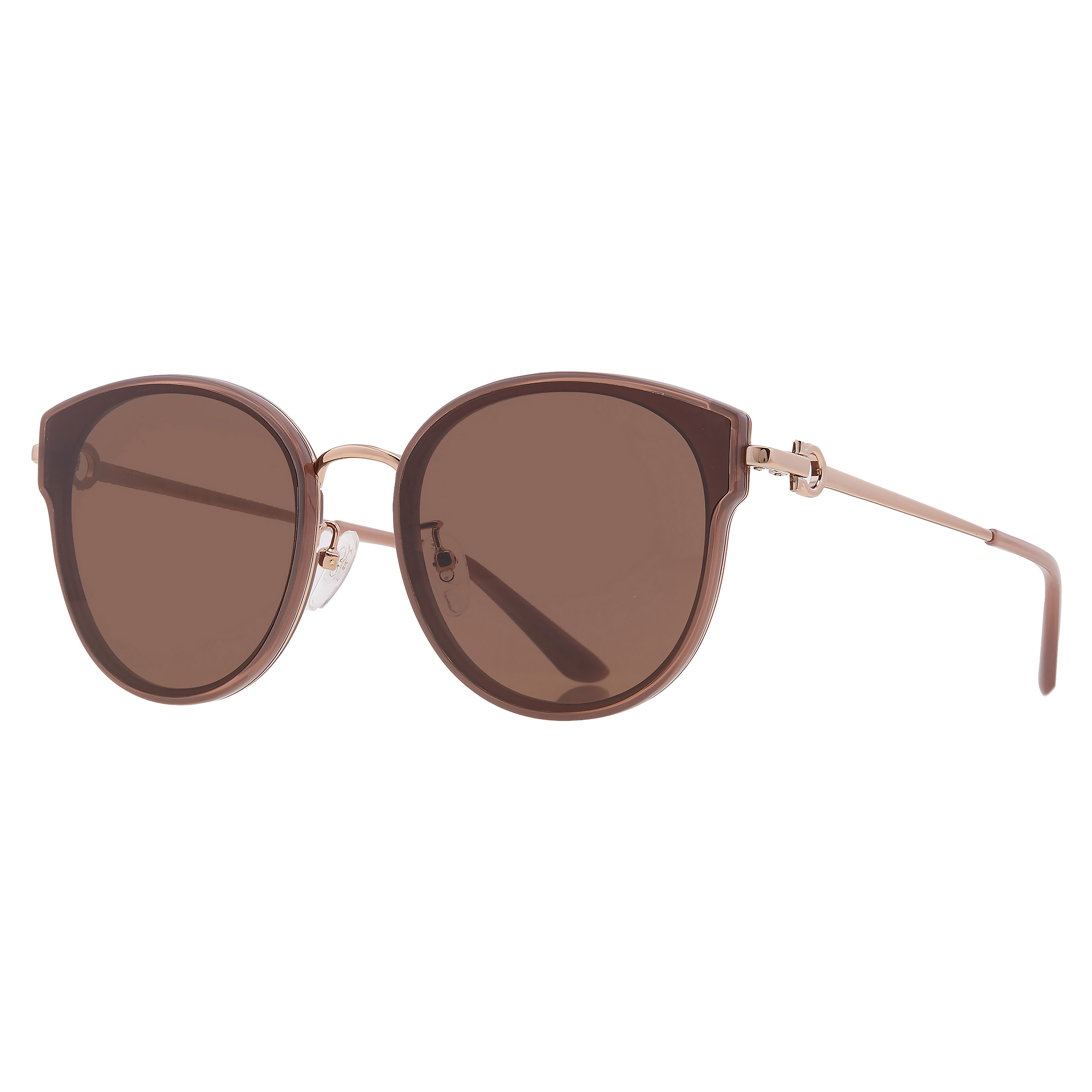 SALVATORE FERRAGAMO 브라운 오벌 유니섹스 선글라스 SF255SK 272 62