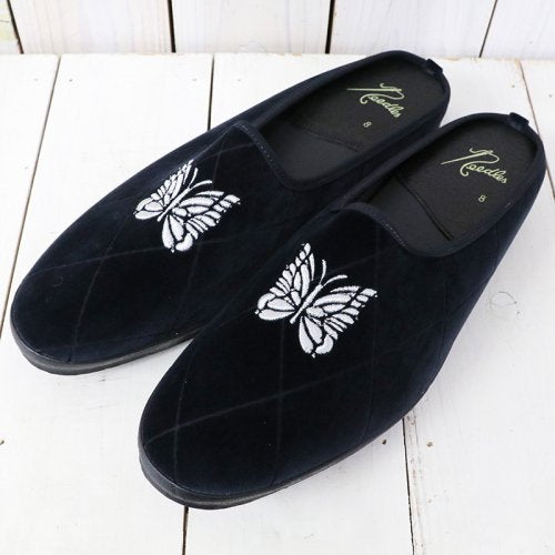 NEEDLES 『Papillon Emb. Mule-Pe/C Velvet/Opal Finished』(Navy)