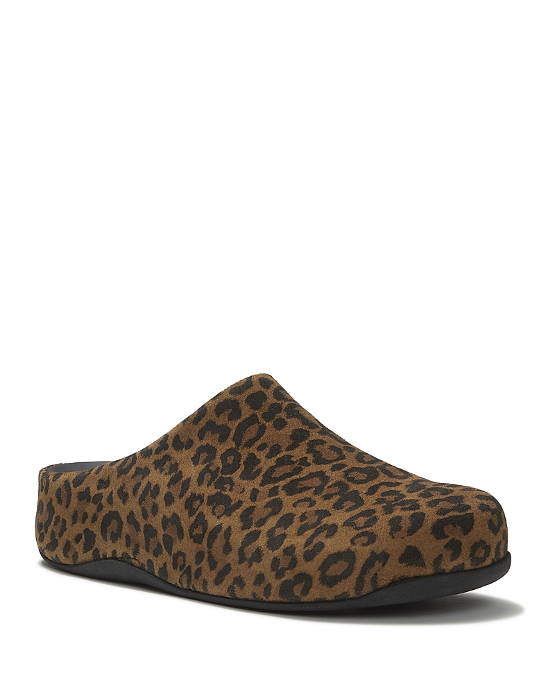FITFLOP 핏플랍 여성 슈브 스웨이드 애니멀 프린트 클로그