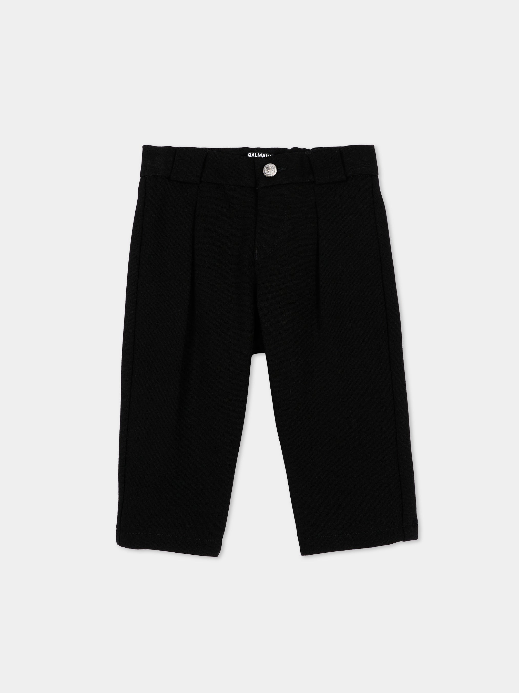 Balmain Kids 아기 남아 우아한 검정 바지