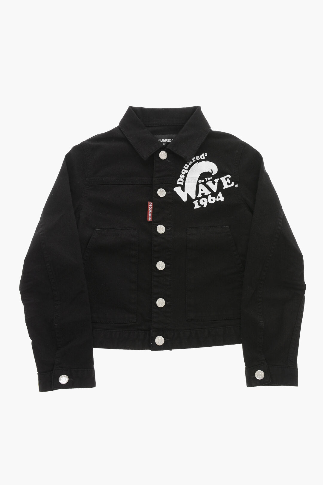 Dsquared 2 kids 데님 웨이브 자켓 패치 포켓