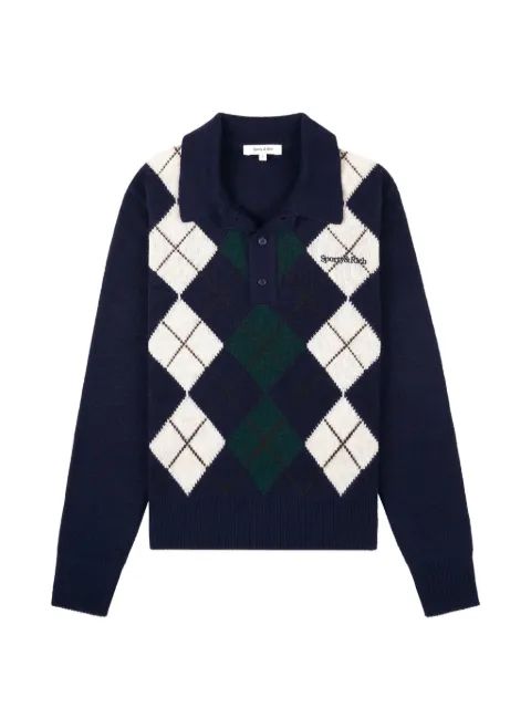 SPORTY & RICH 아가일 폴로 탑