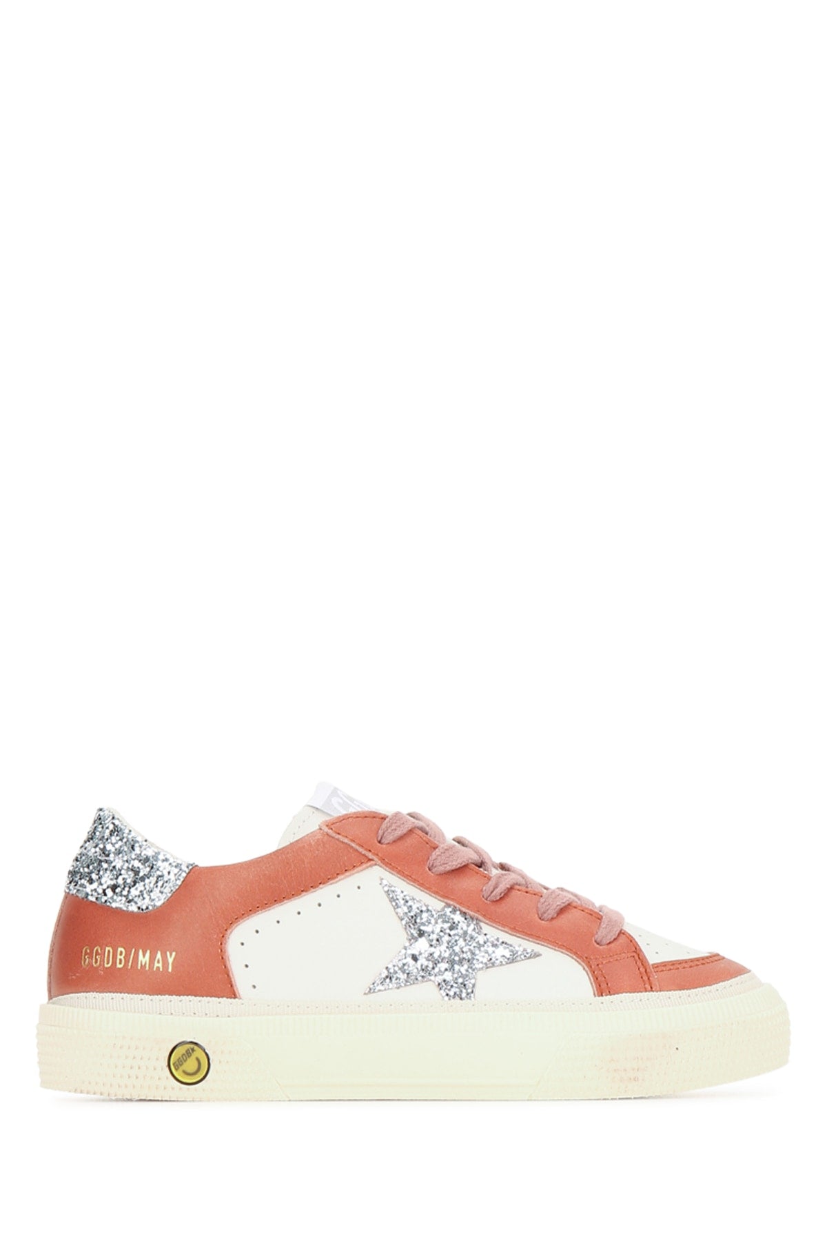 Golden Goose Kids 미니 메이 가죽 글리터 스타 스니커즈
