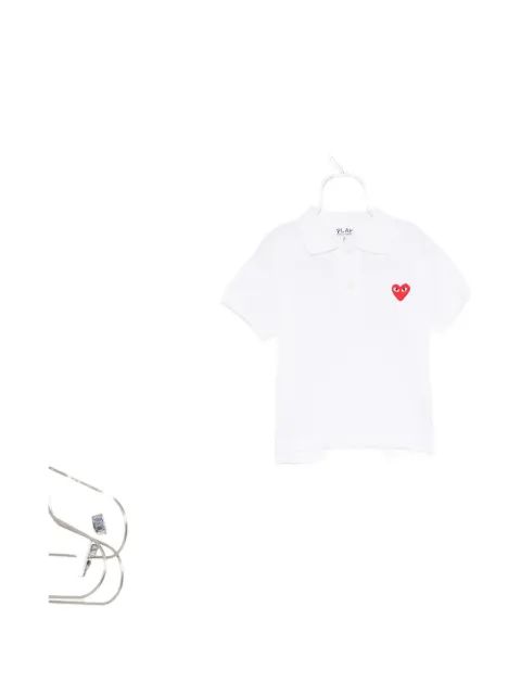 Comme Des Garçons Play Kids 하트 로고 패치 폴로 셔츠