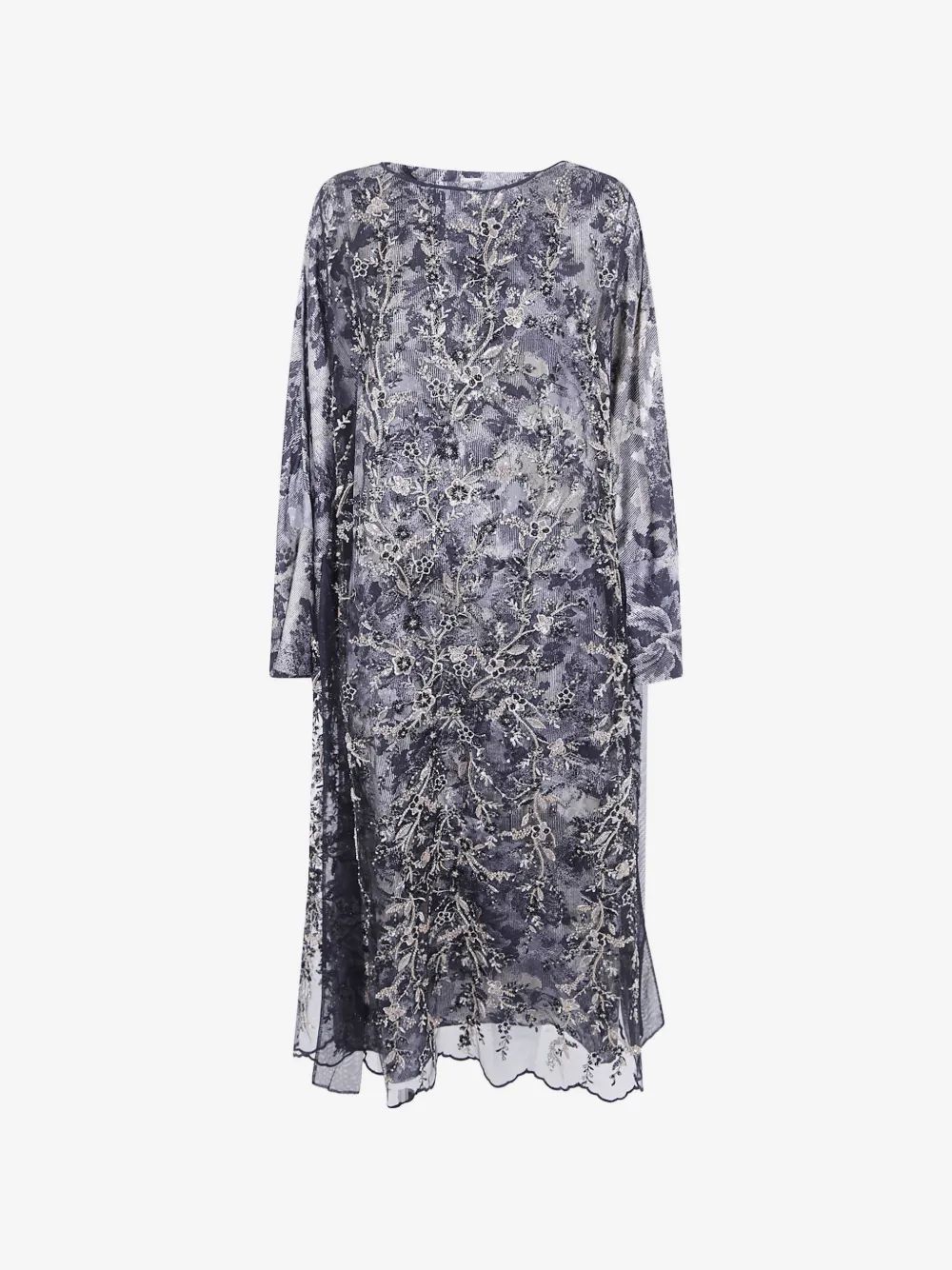 ANTONIO MARRAS 비드 장식 플로럴 레이스 미디 드레스