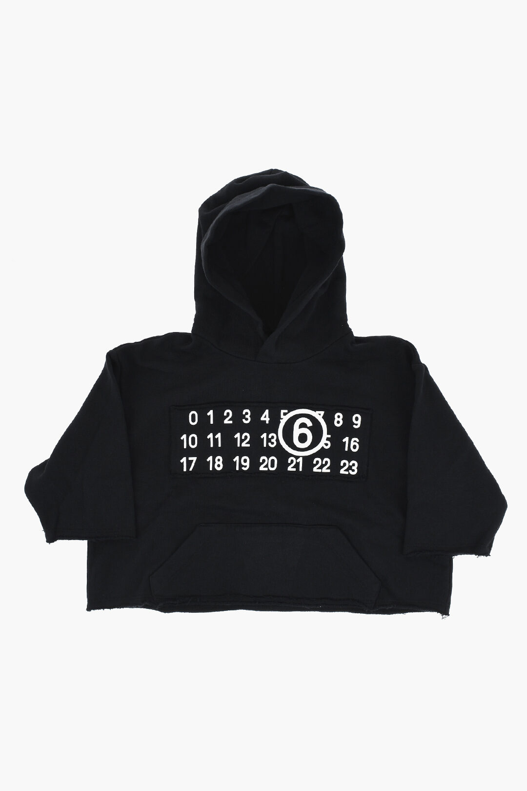 MM6 Maison Margiela Kids MM6 크롭 면 후드티 모노그램