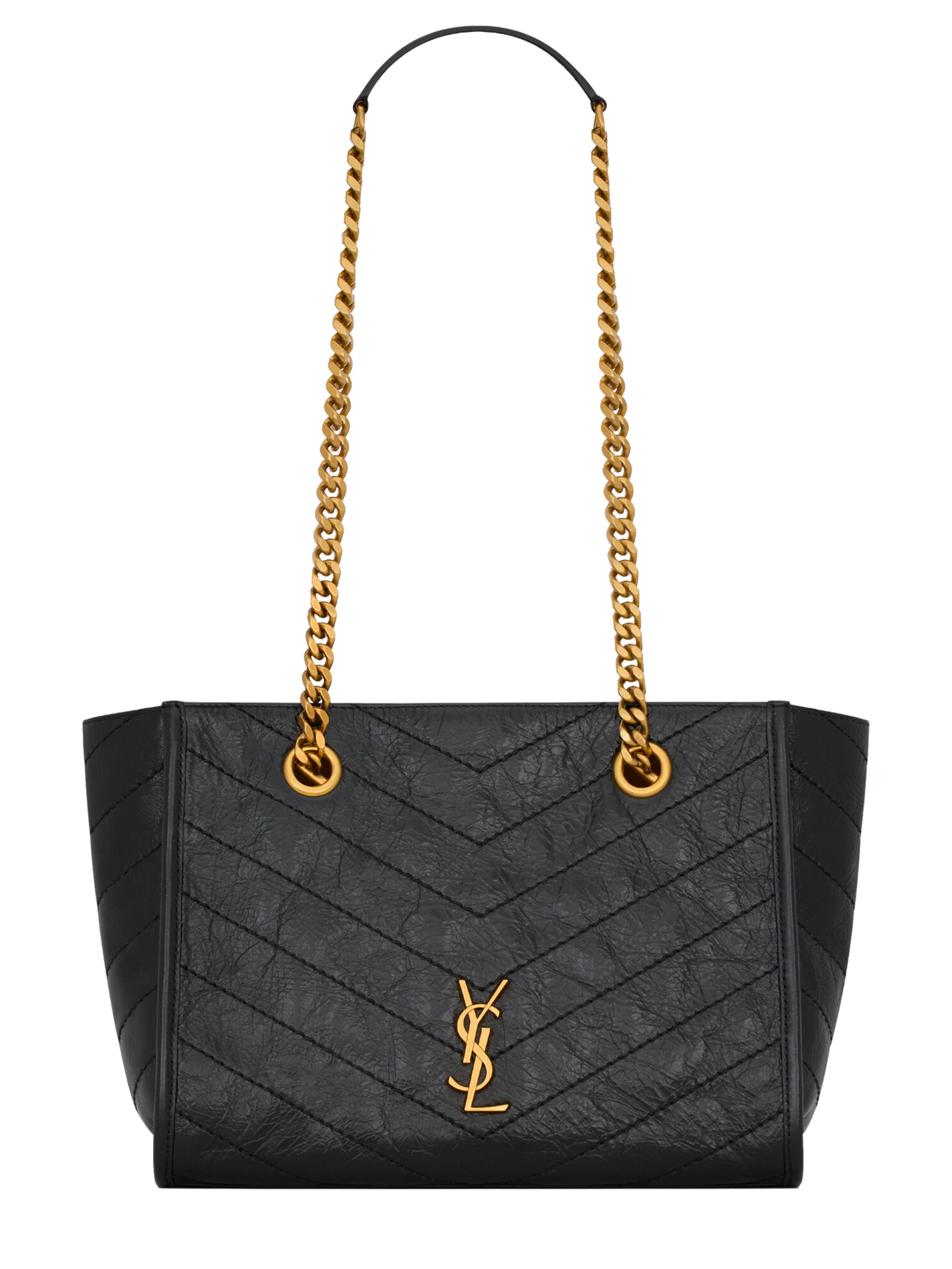 SAINT LAURENT 니키 빈티지 가죽 미니 쇼핑백