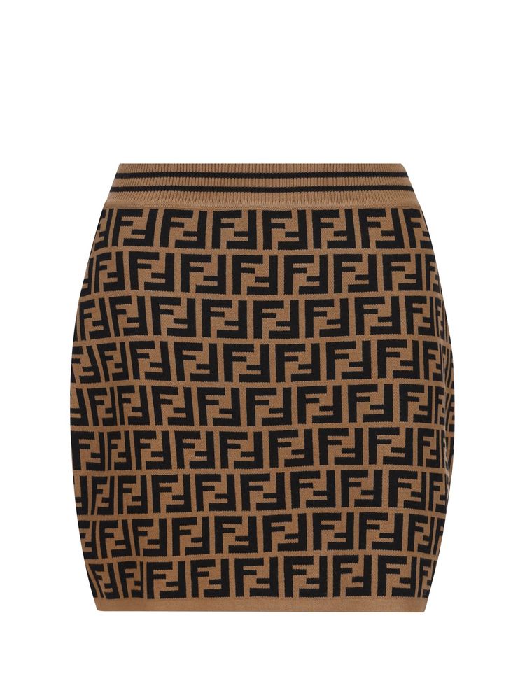 Fendi Kids FF 모티프 니트 스커트