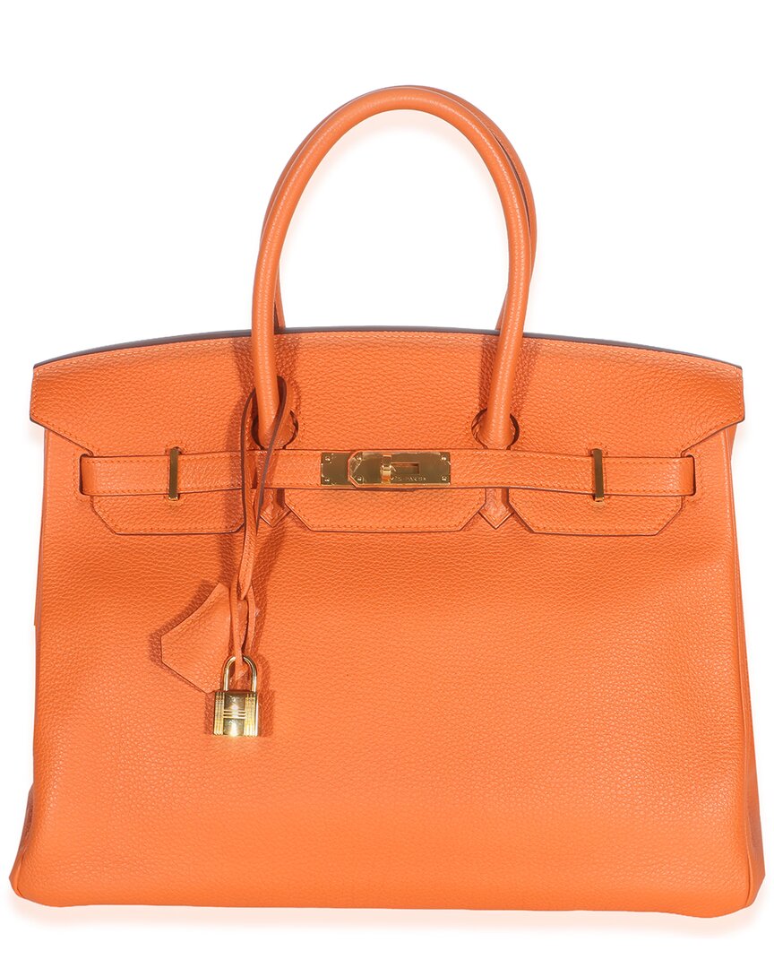 HERMES 오렌지 토고 버킨 35 GHW