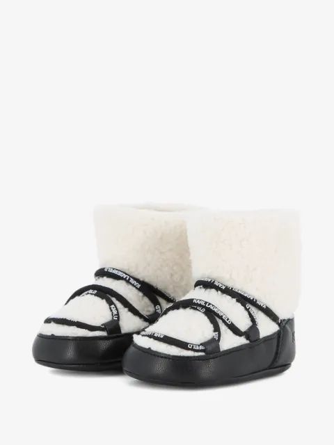Karl Lagerfeld Kids 로고 레이스 인조 양털 프리 워커