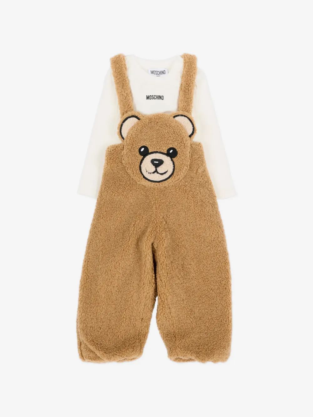 Moschino Kids 테디 베어 페이크 시어링 살로펫