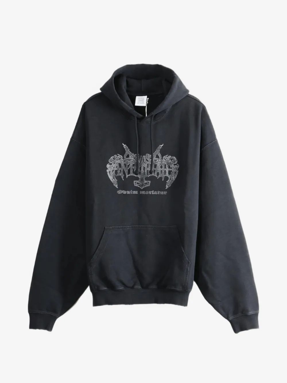 VETEMENTS 안티헤이트 그래픽 프린트 드로스트링 후드
