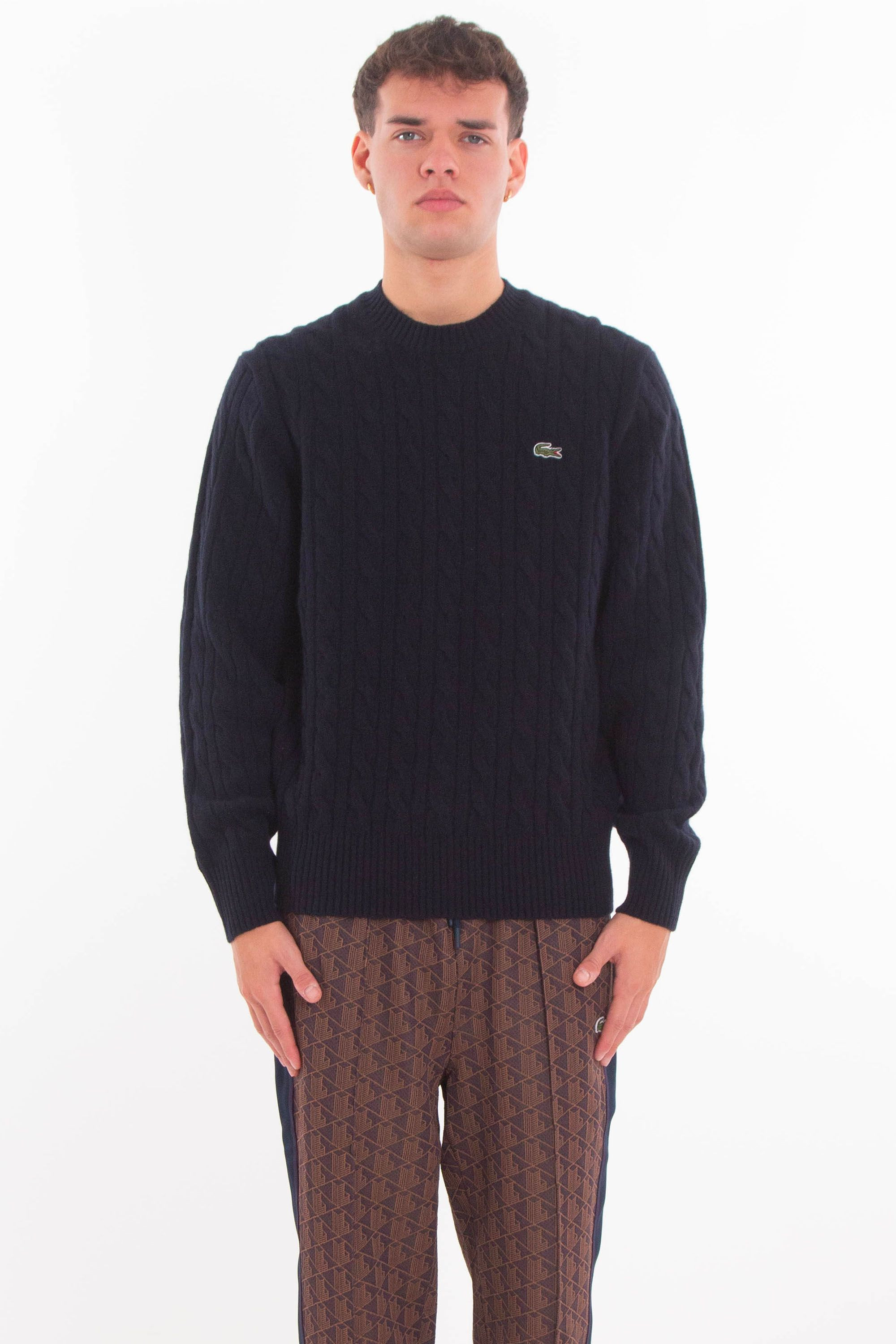 Lacoste 울 케이블 니트 스웨터