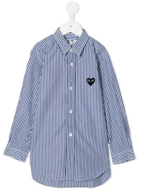 Comme Des Garçons Play Kids 스트라이프 코튼 셔츠