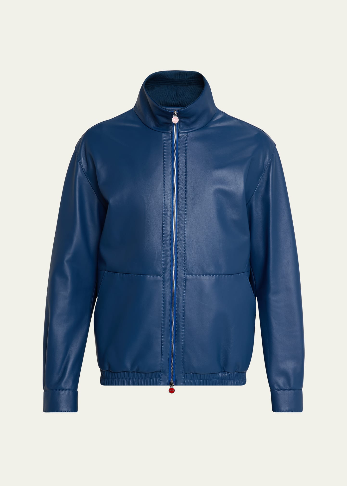 KITON 남성 가죽 풀집 봄버 자켓