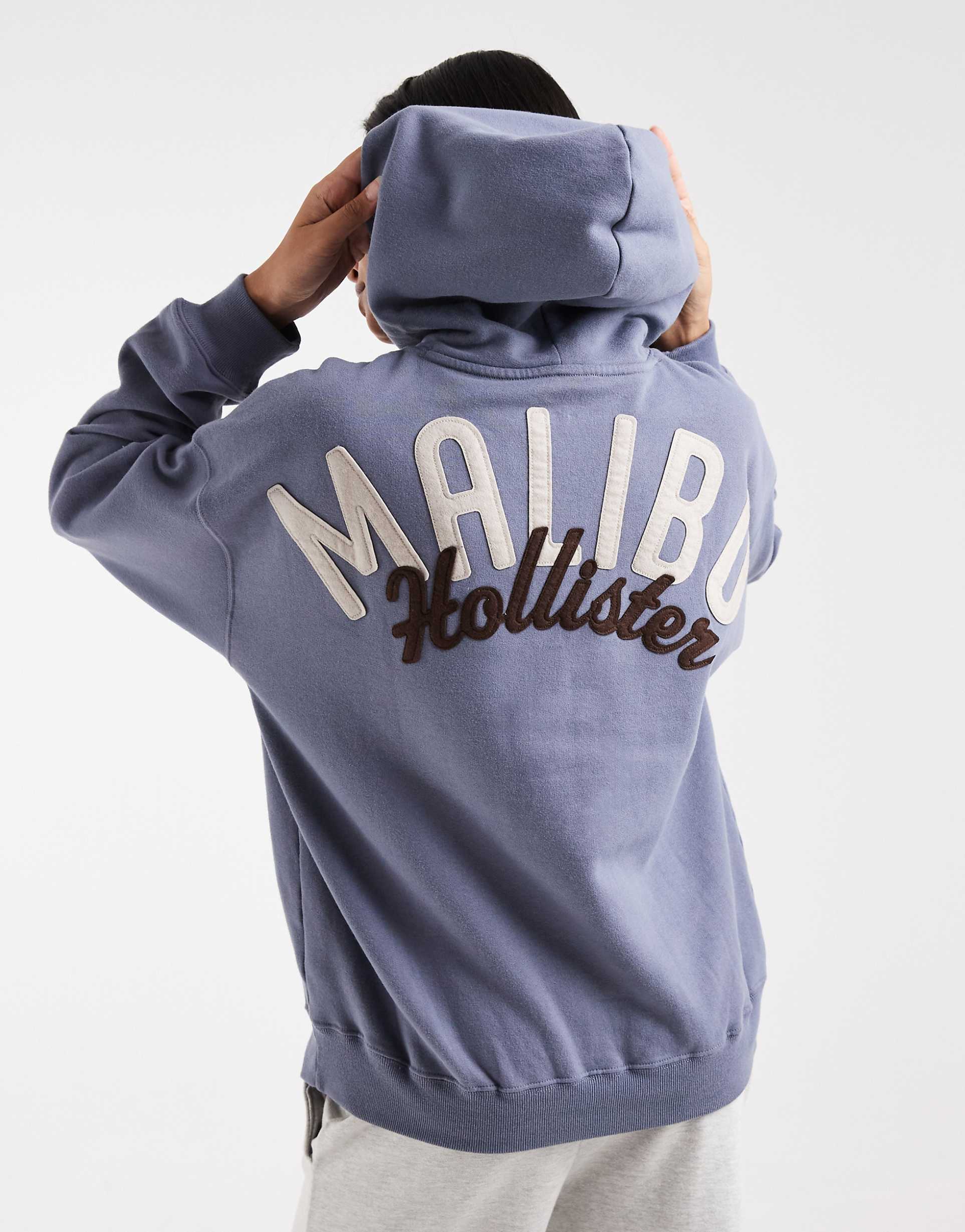 Hollister 오버사이즈 로고 그래픽 후드티