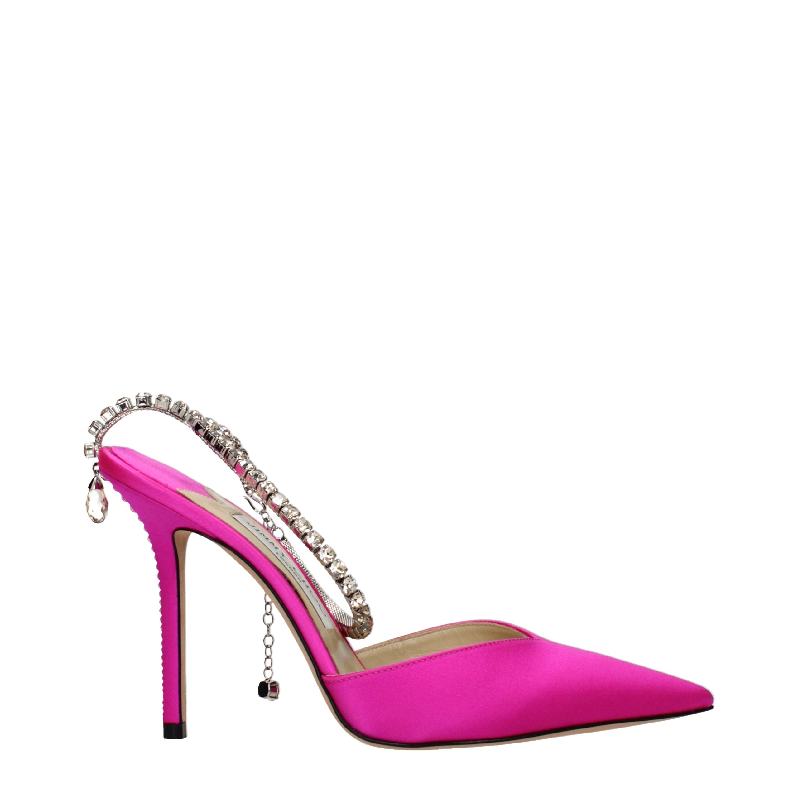 JIMMY CHOO 크리스탈 장식 새틴 스틸레토 힐
