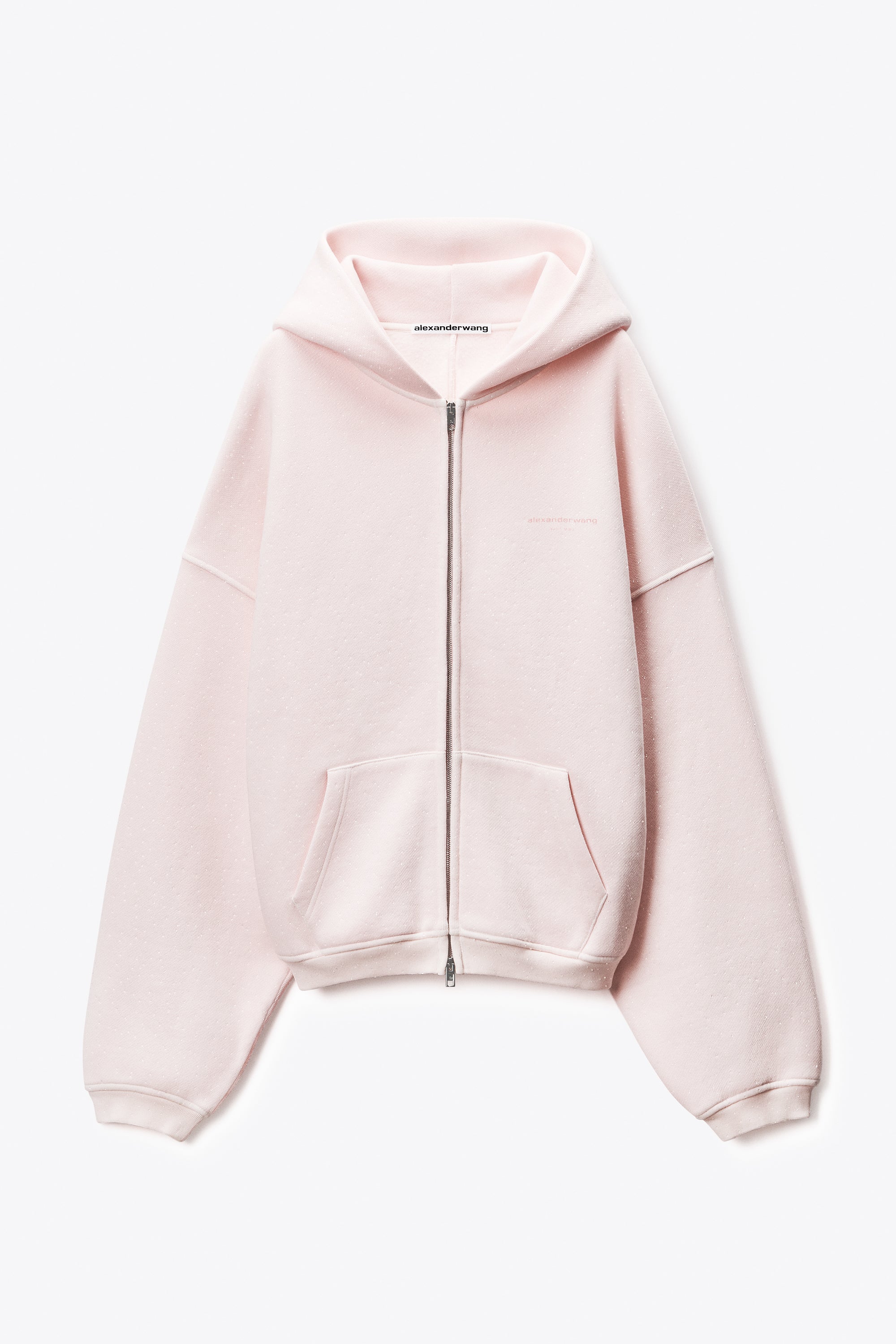 ALEXANDER WANG 올오버 크리스탈 핫픽스 오버사이즈 집업 후드