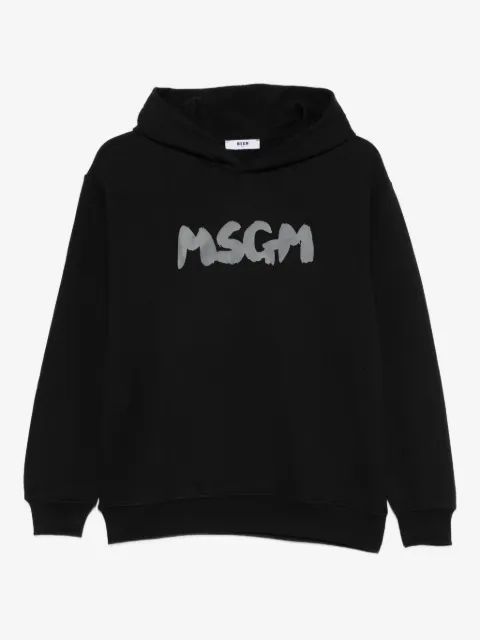 MSGM Kids 로고 프린트 후드 스웨트셔츠