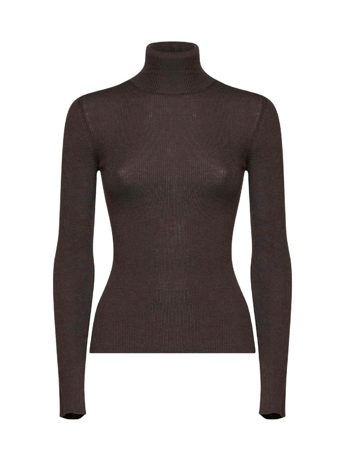 MAXMARA 머드 리브드 파인 울 MXSCAVALLO 터틀넥 스웨터