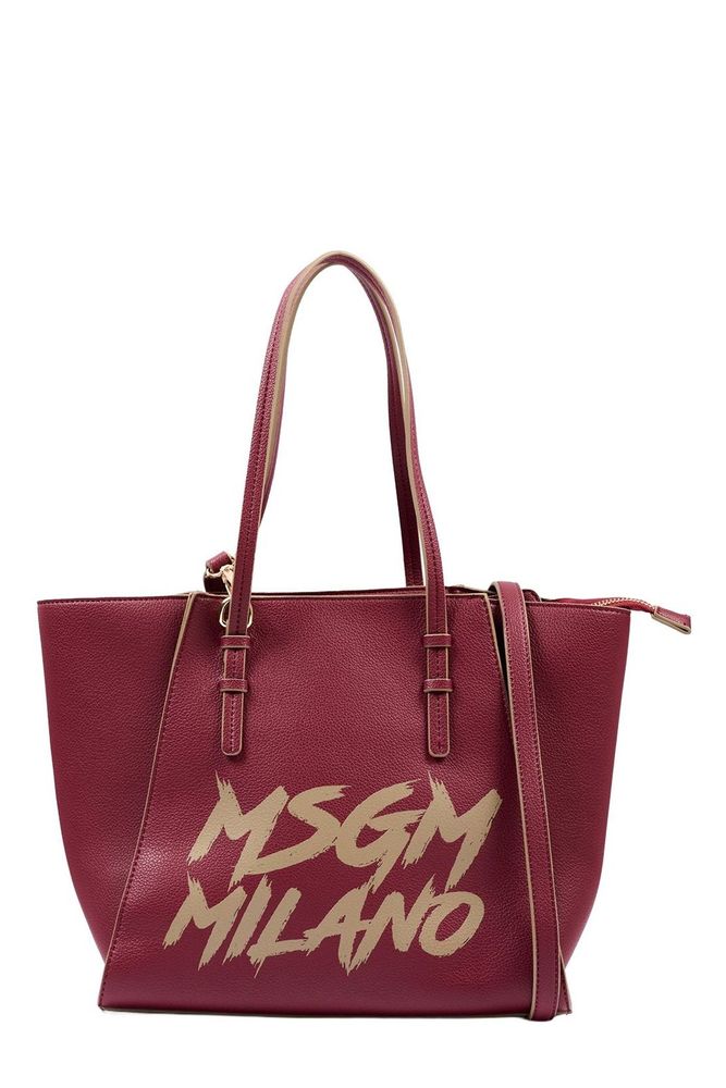 MSGM Kids 로고 프린트 탑 핸들 토트백