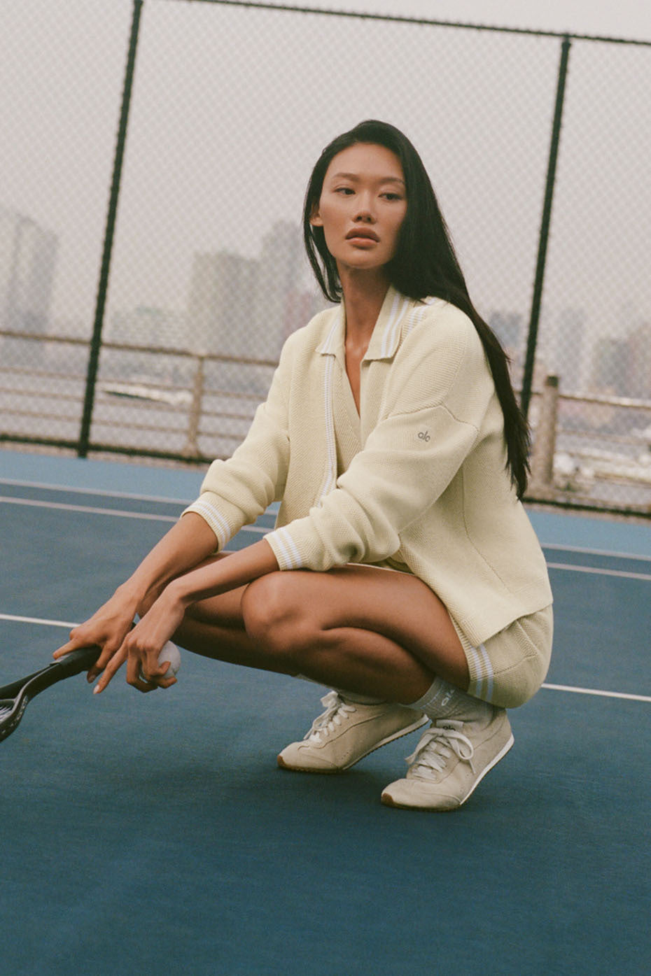 Knit Cardigan Tennis Club Sweater | 알로 | FETCHING