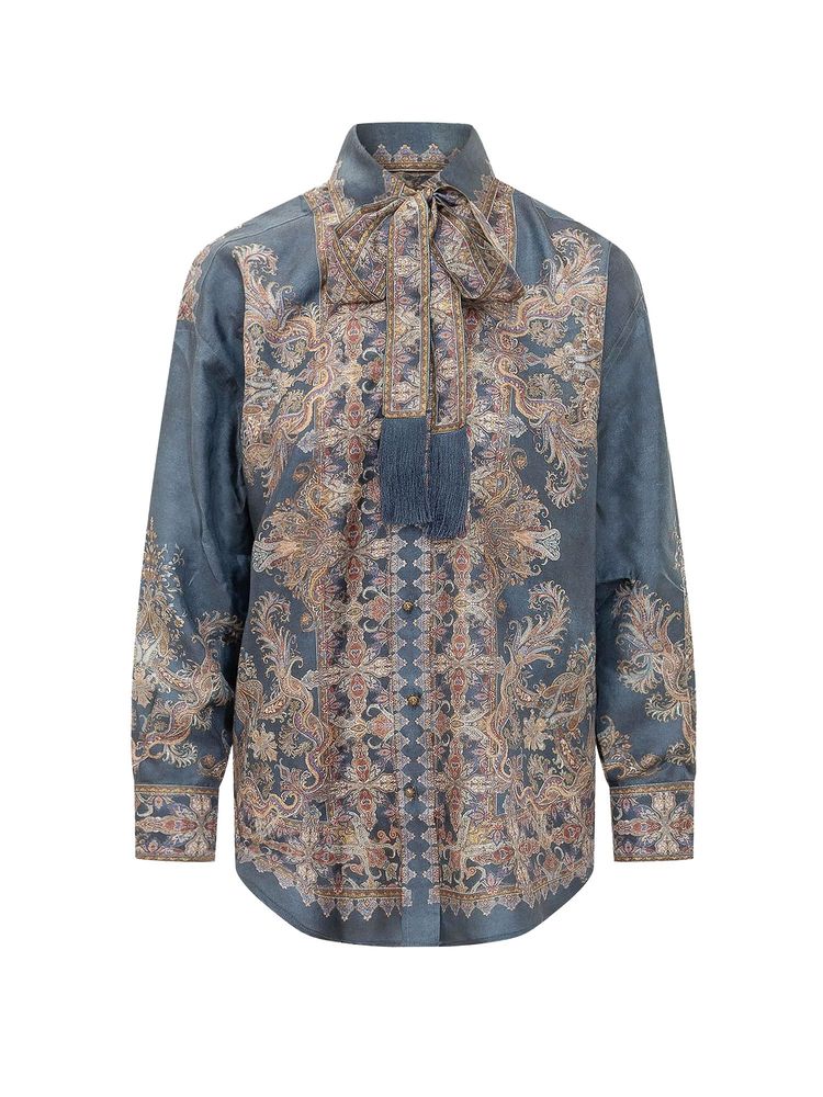 ZIMMERMANN 페이즐리 타이넥 탑