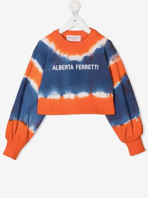 Alberta Ferretti Kids 타이다이 로고 스웨트셔츠