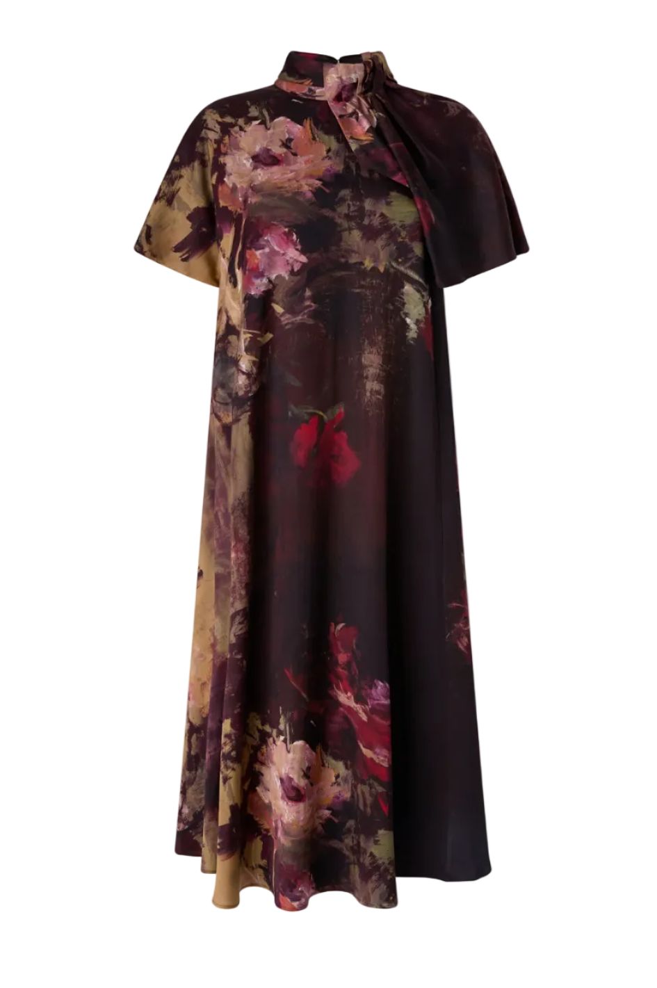 ANTONIO MARRAS 페인터리 로즈 실크 미디 드레스