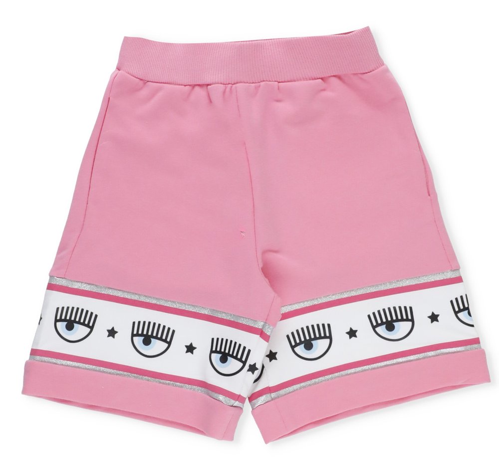 Chiara Ferragni Kids 로고 테이프 엘라스틱 밴드 캐주얼 반바지