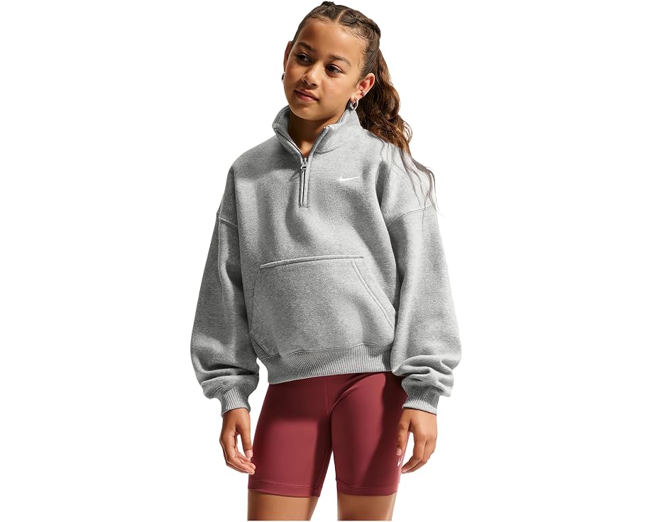 Nike Kids 스포츠웨어 스튜디오 플리스 오버사이즈 1/4 집업 탑