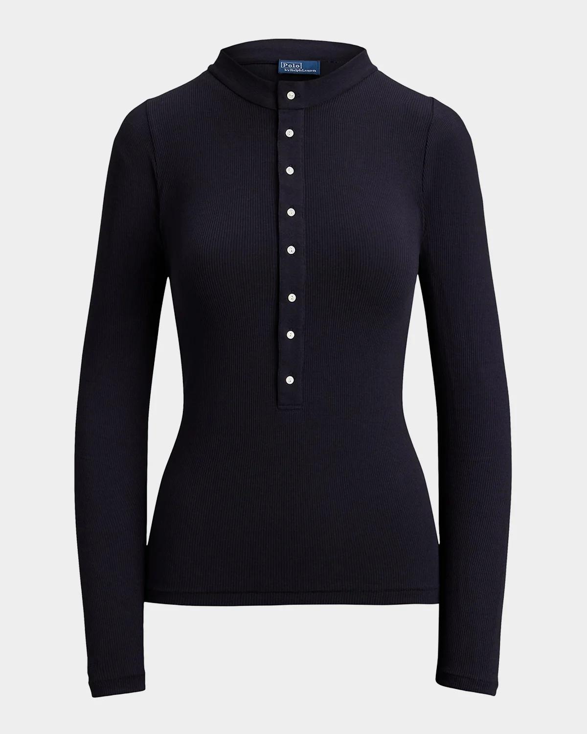 POLO RALPH LAUREN 립 니트 코튼 탑