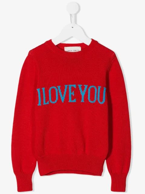 Alberta Ferretti Kids 슬로건 자수 스웨터