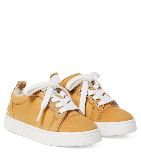 Christian Louboutin Kids Funnyto 시어링 라이닝 스웨이드 스니커즈