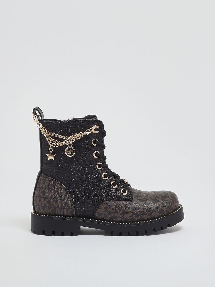 Michael Kors Kids 칼리나 참 레이스업 부츠