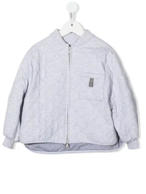 Brunello Cucinelli Kids 집업 퀼팅 자켓