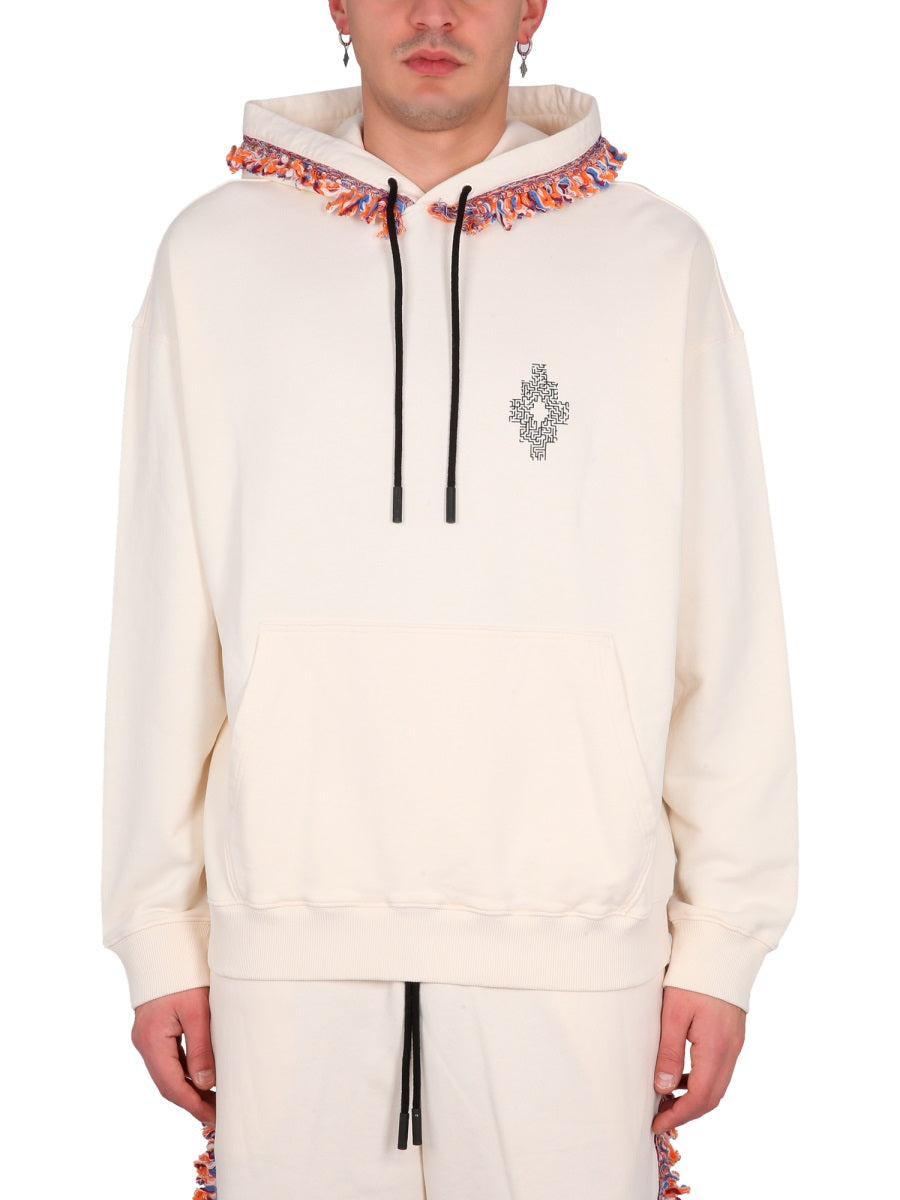 Marcelo Burlon Kids 프린지 코튼 맨투맨
