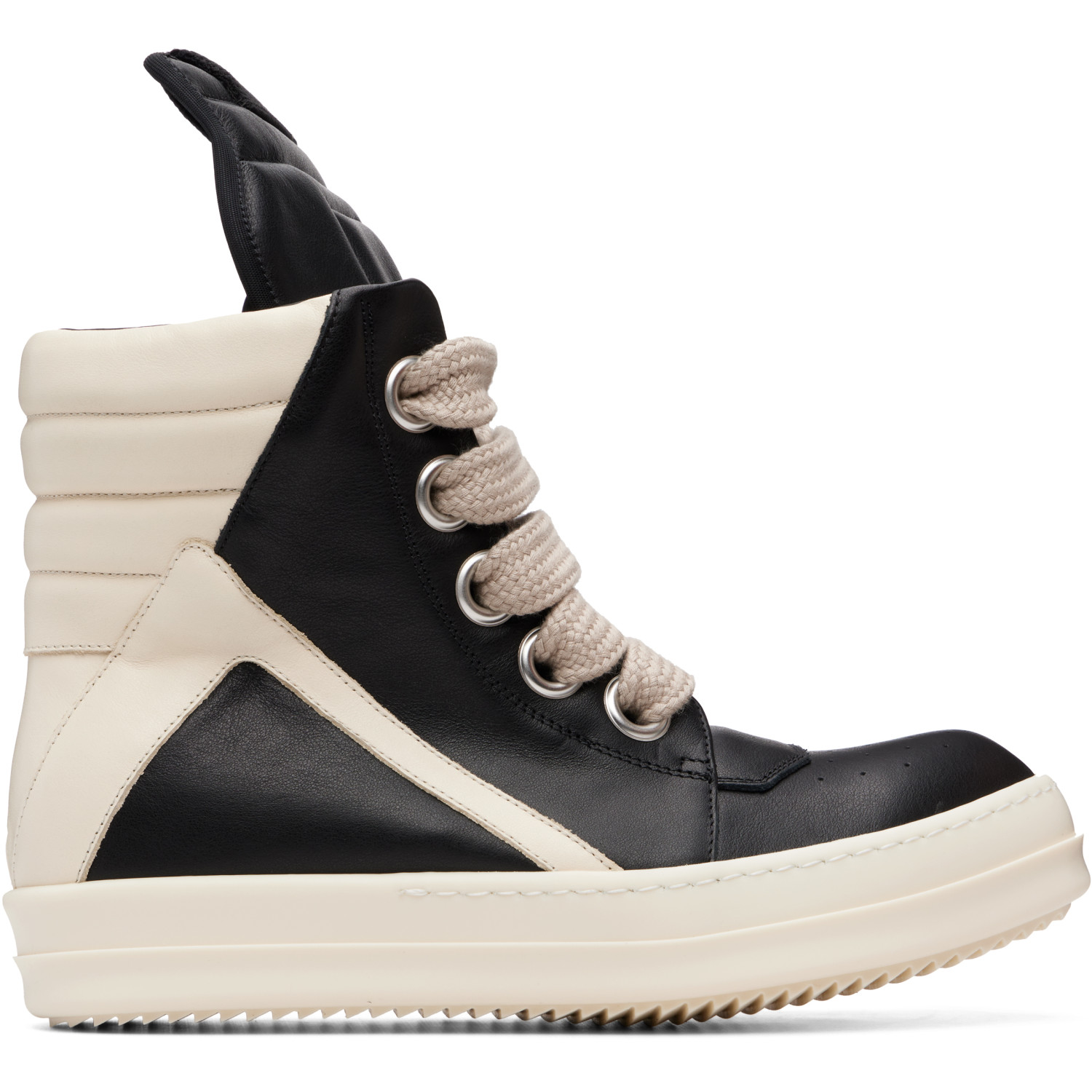 RICK OWENS 블랙 타워 점보레이스드 지오바스켓 스니커즈