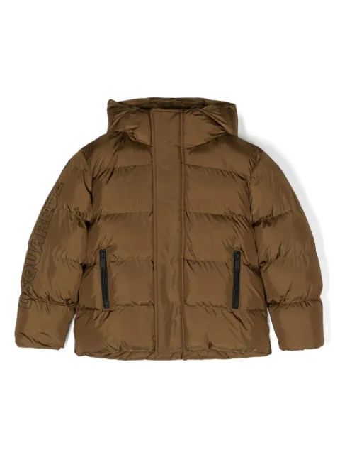 Dsquared 2 kids 로고 프린트 패딩 후드 재킷