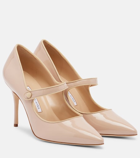 Manolo Blahnik 캄파리 페이턴트 가죽 메리 제인 펌프스