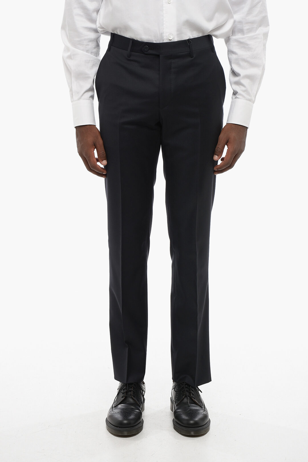 Corneliani 버진 울 리더 팬츠 플러시 포켓