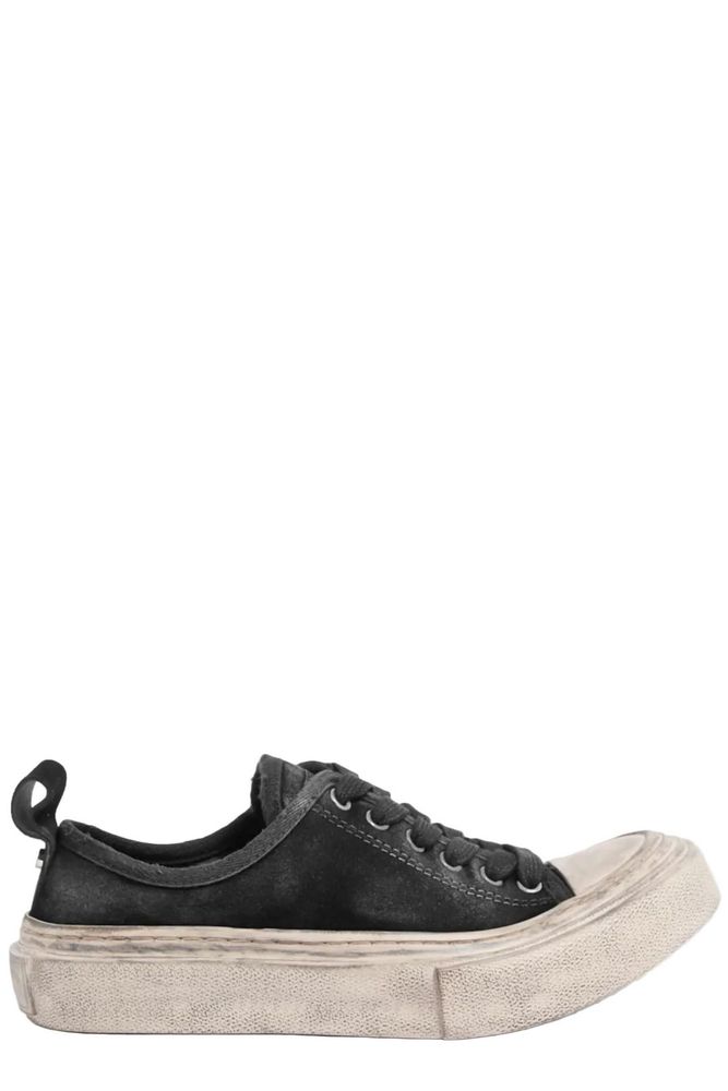 Ann Demeulemeester 디스트레스드 마감 로우탑 스니커즈