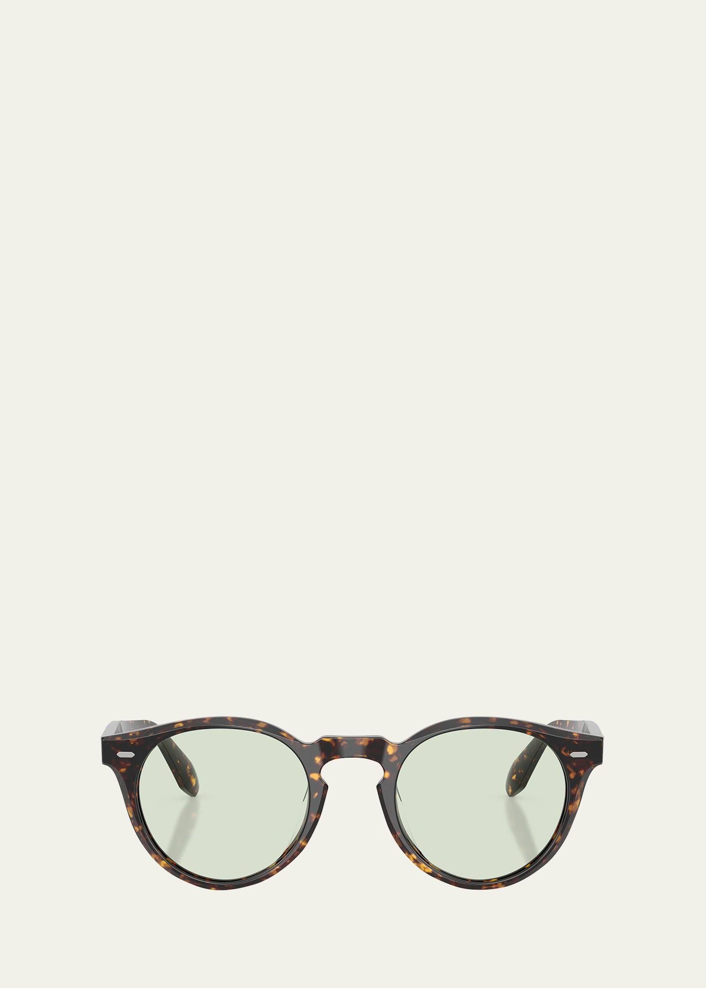 oliver peoples 아세테이트 폴라라이즈드 라운드 선글라스