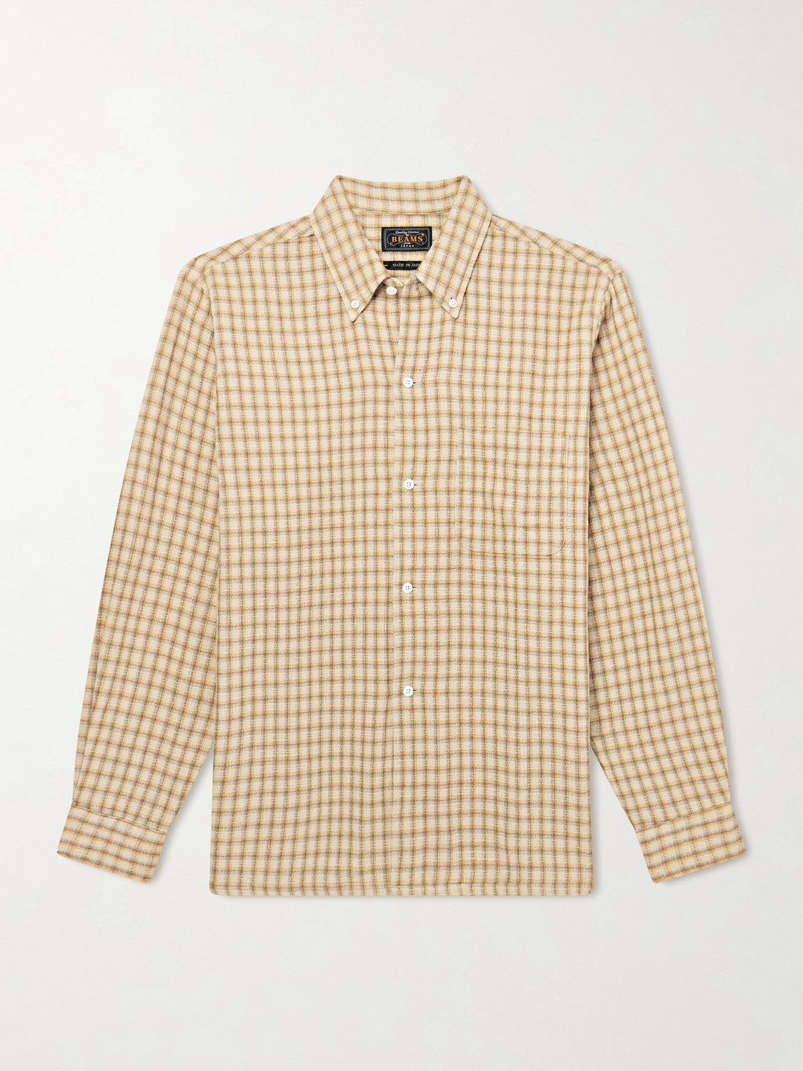Beams Plus 버튼다운 칼라 체크 코튼 셔츠