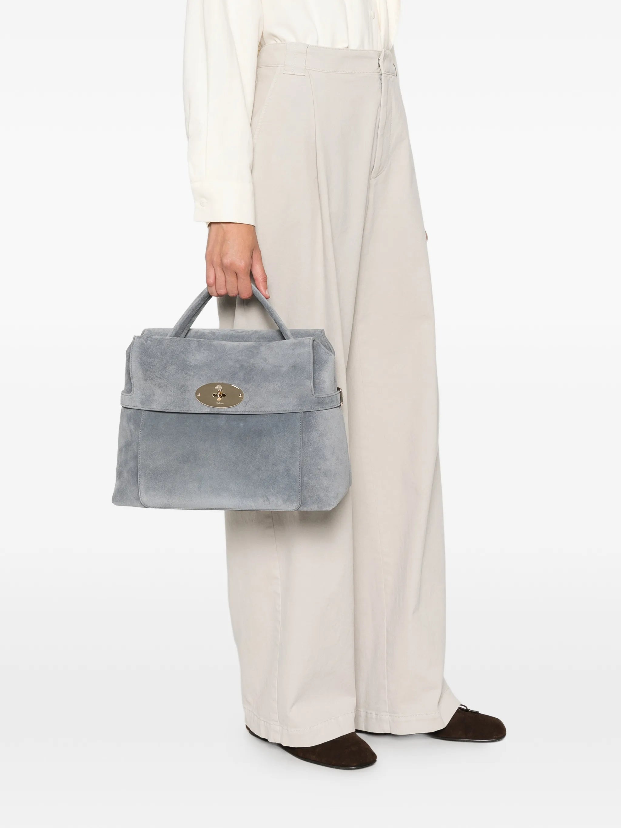 MULBERRY 스티비 스웨이드 토트백