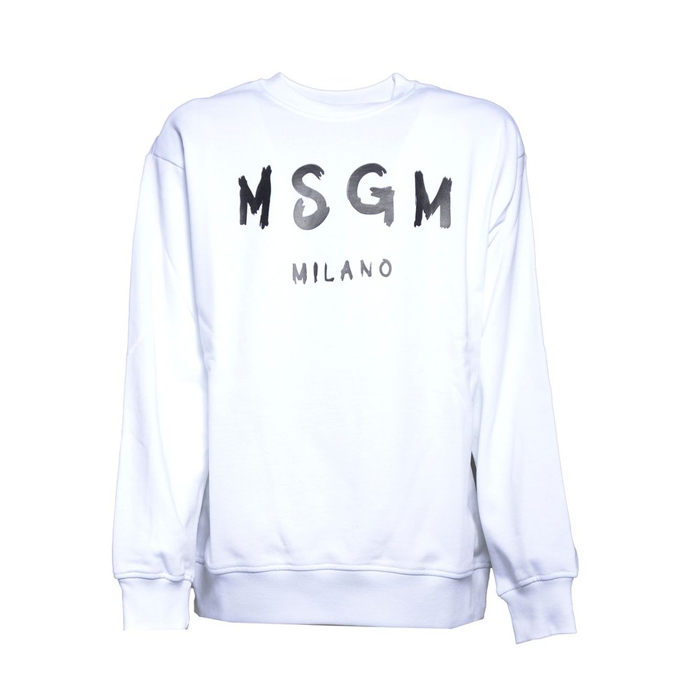 MSGM Kids 로고 프린트 긴팔 스웨트셔츠